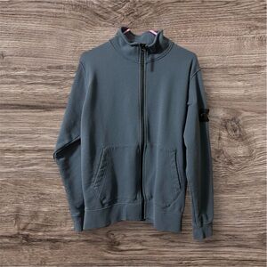 Stone Island Blue Zip-Up Sweater